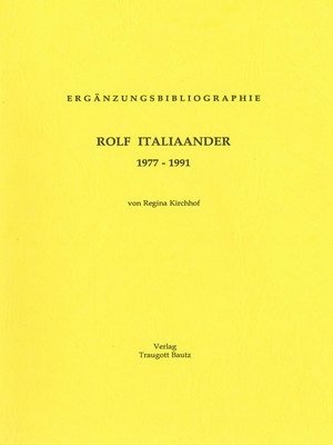 cover image of Ergänzungsbibliographie Rolf Italiaander 1977-1991
